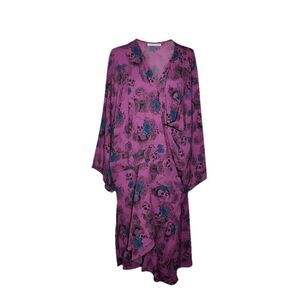 Torrid deep Wine women’s skull print wrap dress ruffles sz 6X Whimsigoth Witchy